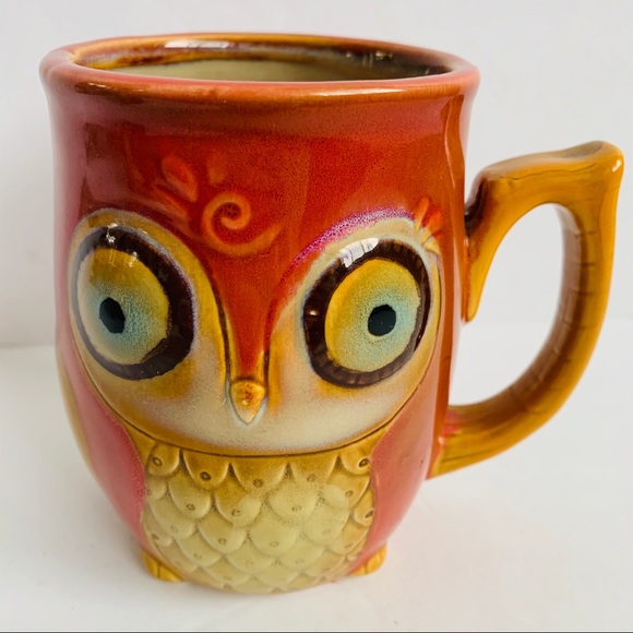 Sold Gibson 3D Owl Mug Set Stoneware Coffee Cups - Picture 5 of 8